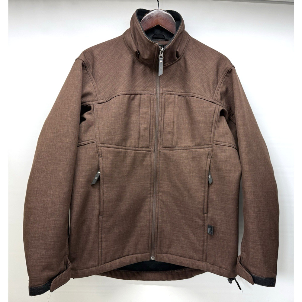 STS Ranchwear Weston Brown SoftShell Full Zip Western Jacket Mens Small